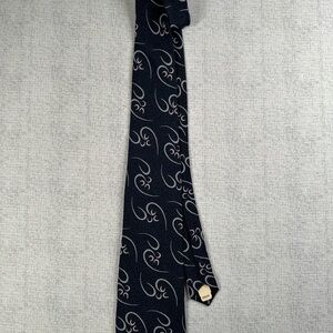 Sophisticated Swirl Patterned Tie in Black and Gray